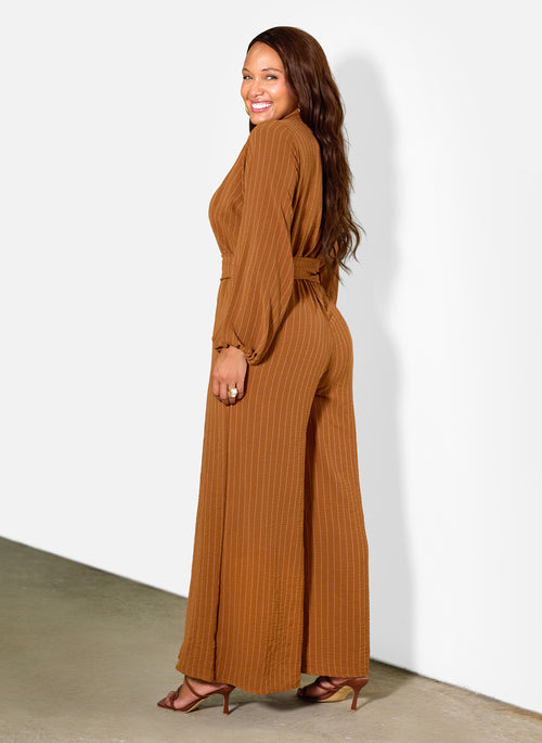 Agnes Collared Wide Leg Jumpsuit