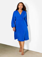 Amber Puff Sleeves A-Line Midi Dress