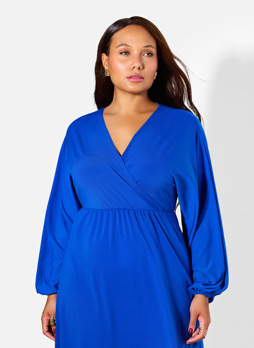 Amber Puff Sleeves A-Line Midi Dress