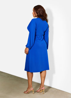 Amber Puff Sleeves A-Line Midi Dress