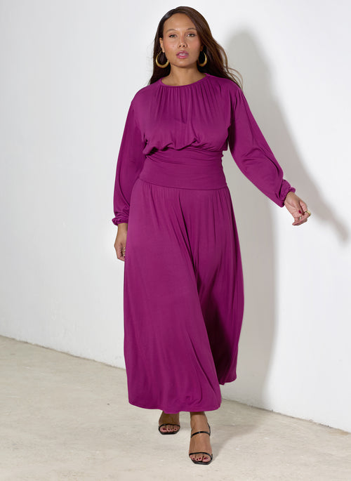April Drop Waist Jersey Maxi Dress