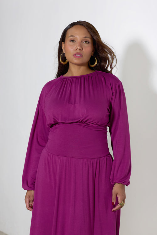 April Drop Waist Jersey Maxi Dress