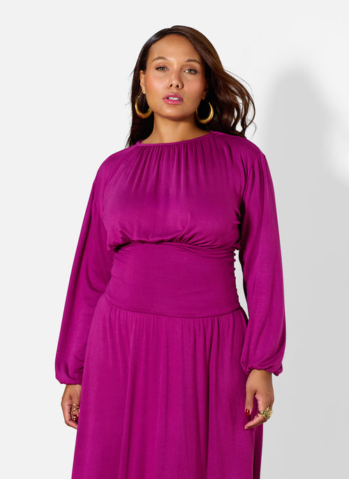 April Drop Waist Jersey Maxi Dress