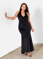 Angel Velvet Mermaid Maxi Gown w. Front Train