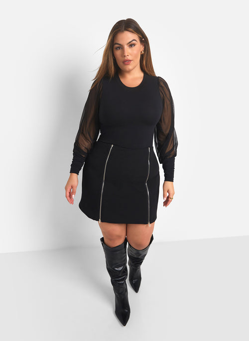 As I Am Mesh Sleeve Bodysuit