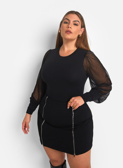 As I Am Mesh Sleeve Bodysuit