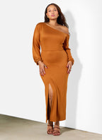Bonnie Asymmetrical Neckline Maxi Dress