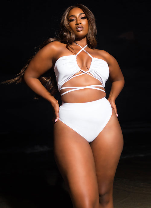 Bay Bae High Waist Bikini Bottom - White