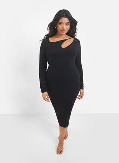 Corinne Keyhole Long Sleeve Midi Bodycon Dress