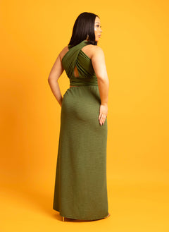 Dawn Textured Side Tie Maxi Skirt