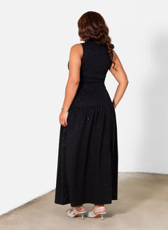 Denise High Slit Shiny Maxi Gown