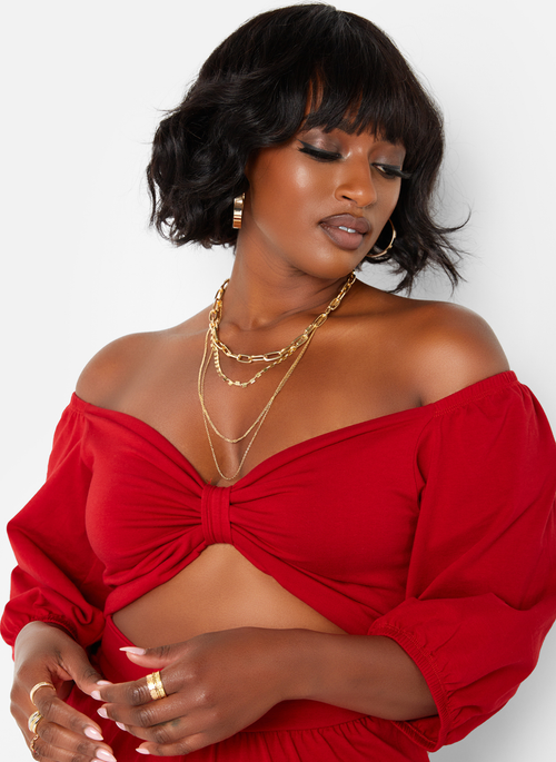 Want It All Twist Front Cut Out Maxi A Line Dress