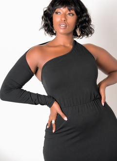 One Shoulder Bodycon Midi Dress