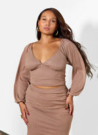 Eden Peasant Style Puff Sleeve Crop Top