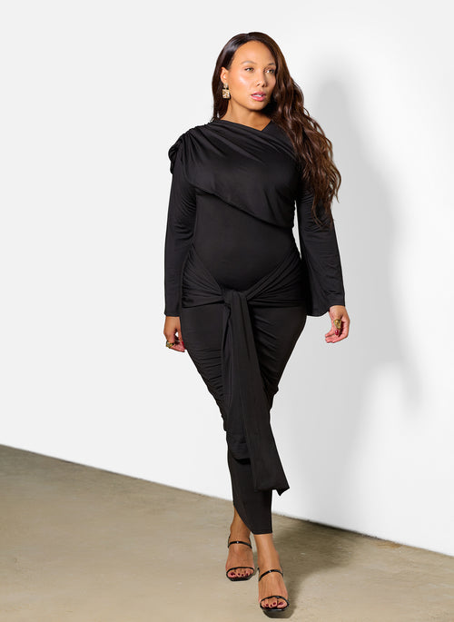 Esther Draped Jersey Maxi Dress