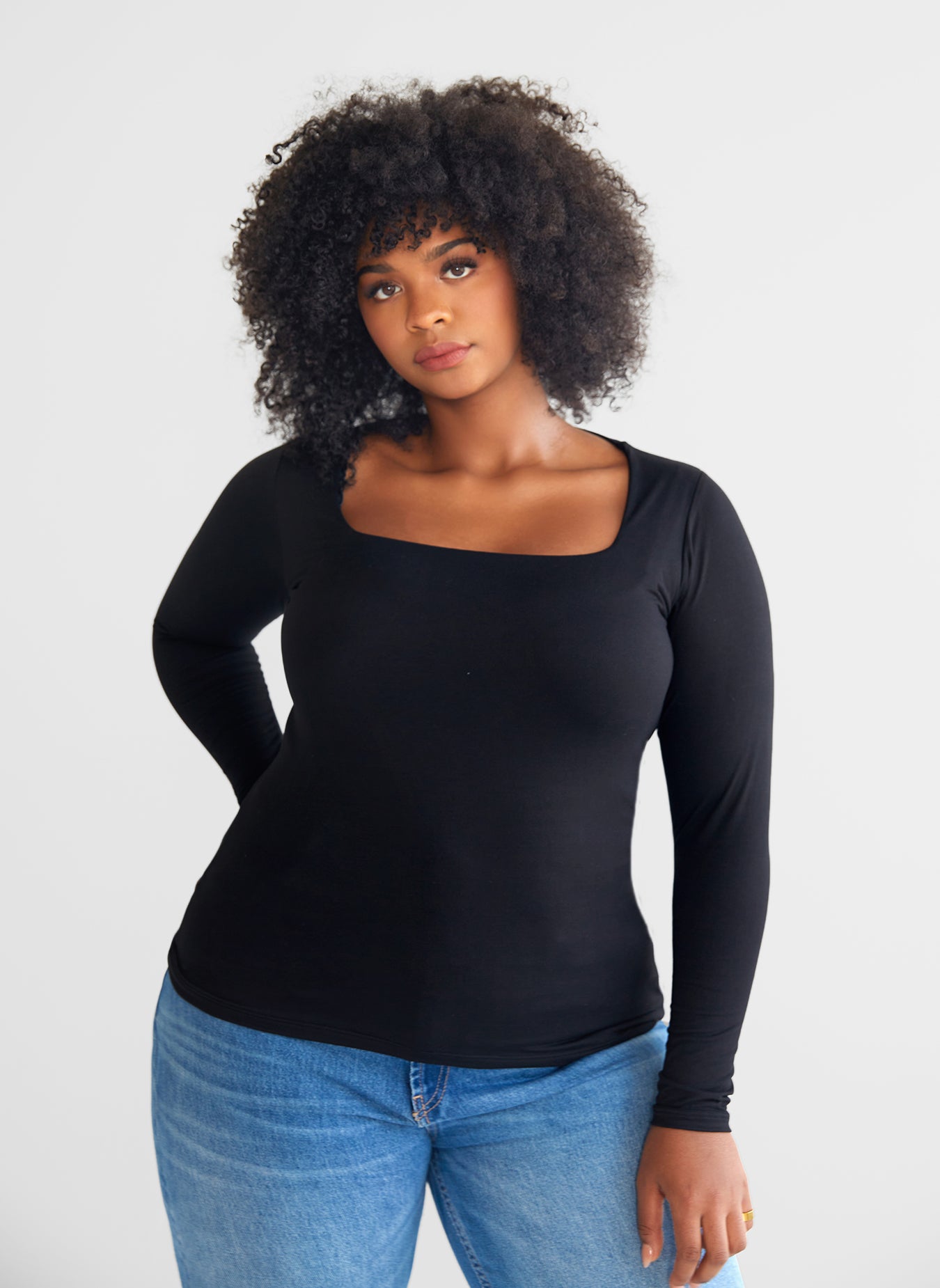 Essential Square Neck Long Sleeve Top