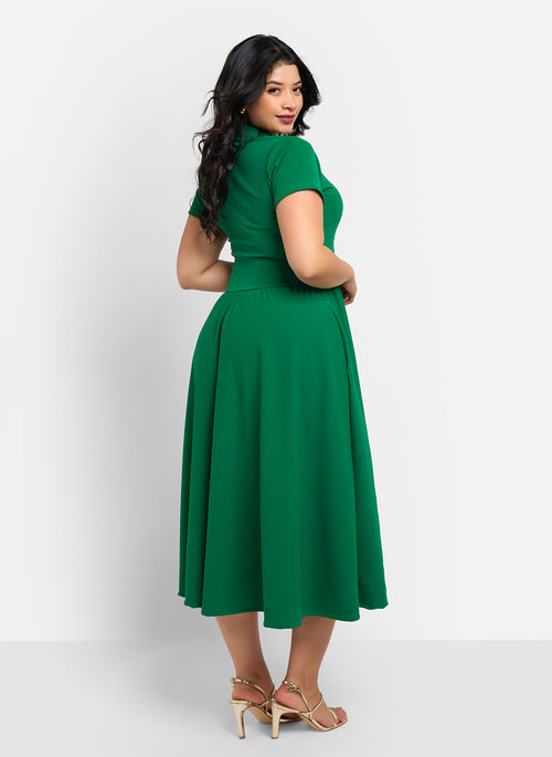 Faye Midi Skater Dress W. Pockets