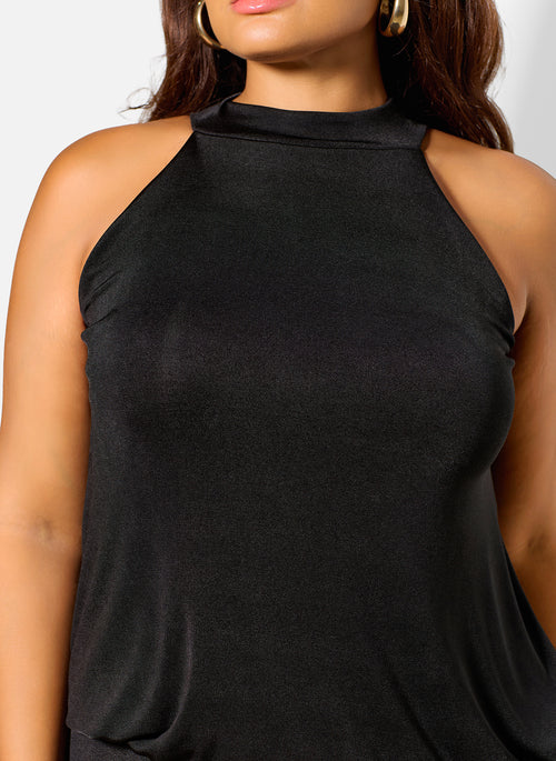 Isabel Slinky Longline High Neck Top