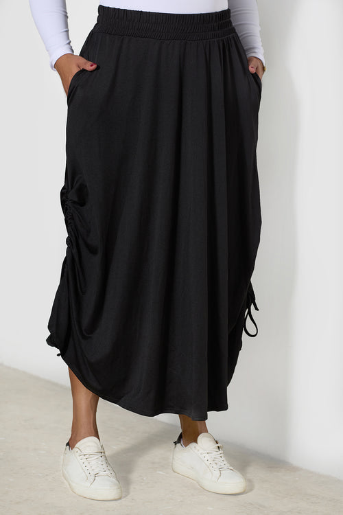 Kayla Ruched A-Line Midi Skirt