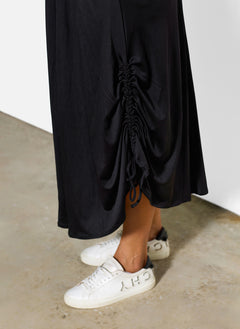 Kayla Ruched A-Line Midi Skirt