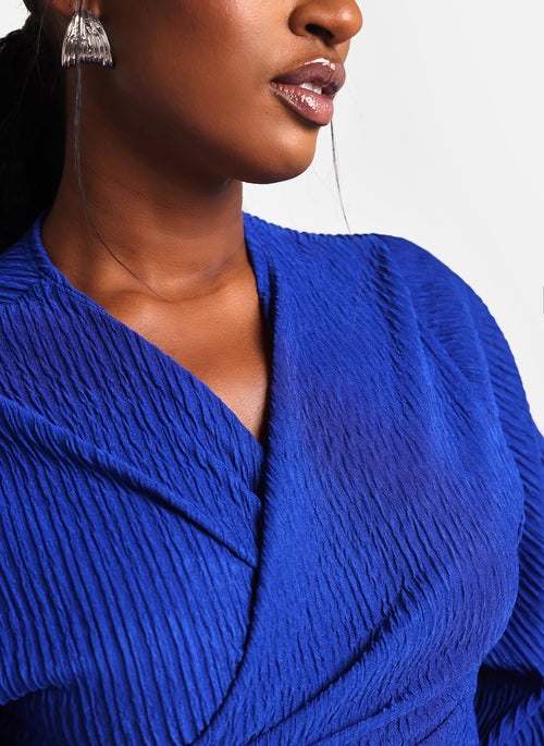 Kennedy Textured Flare Sleeve Wrap Top