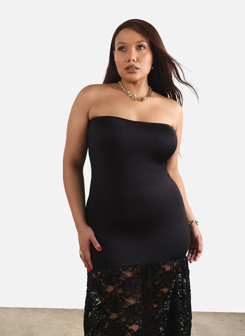 Layla Strapless Lace Hem Maxi Dress