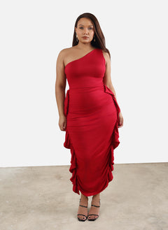 Liz One Shoulder Ruffled Maxi Dress