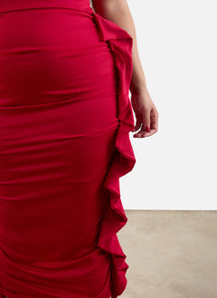 Liz One Shoulder Ruffled Maxi Dress