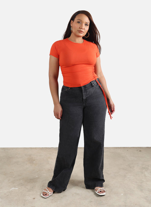 Lola Drawstring Crew Neck Crop Top