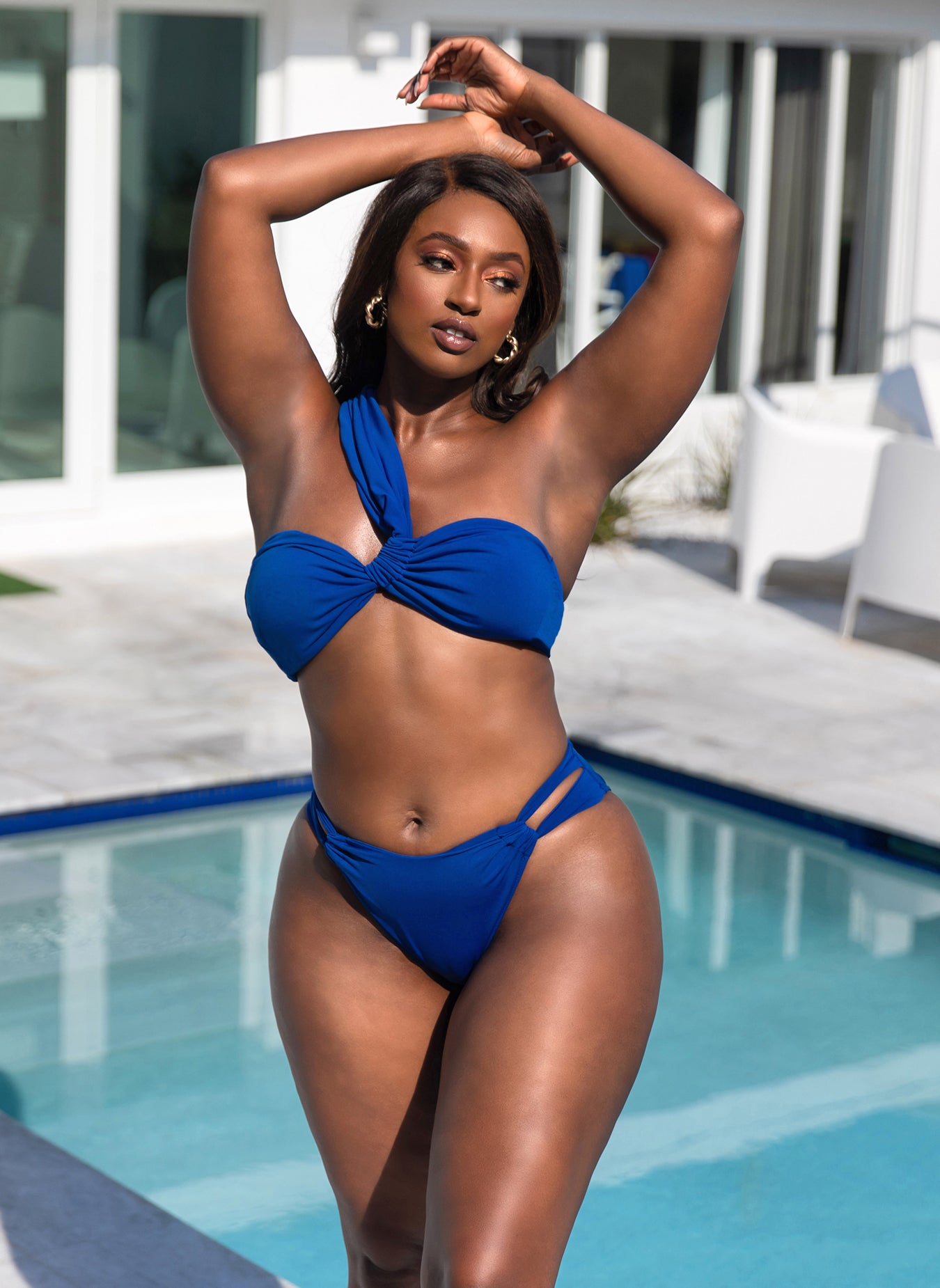Nixie One Shoulder Swim Top - Royal Blue – REBDOLLS