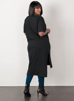 Caged Neckline Tunic Top