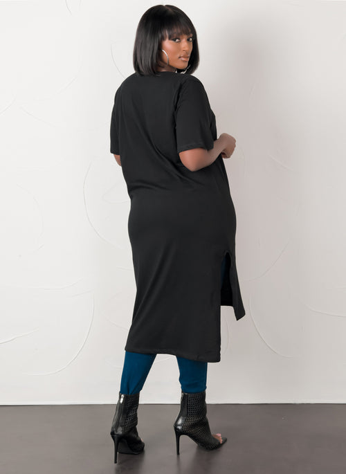 Caged Neckline Tunic Top