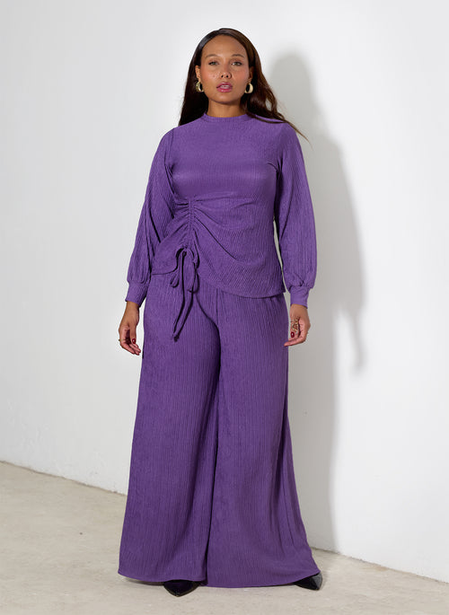 Nicole Textured Wide Leg Pants
