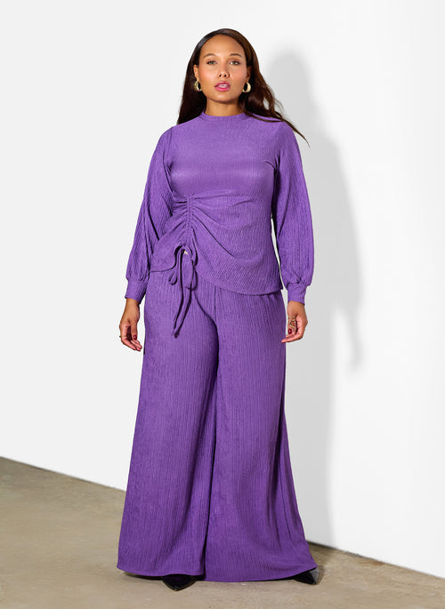 Nicole Textured Wide Leg Pants