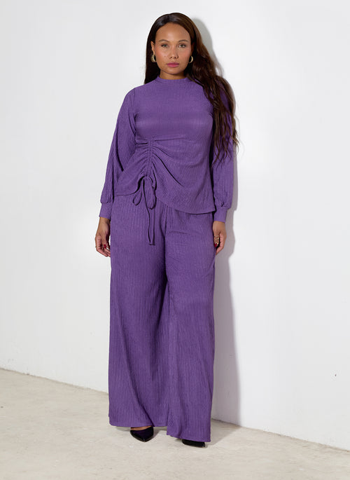 Nicole Textured Wide Leg Pants