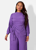 Nicole Textured Drawstring Detail Top