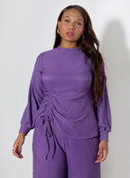 Nicole Textured Drawstring Detail Top