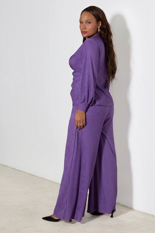 Nicole Textured Wide Leg Pants