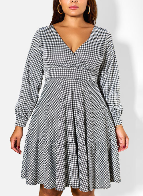 Piper Gingham Skater Knee-Length Dress