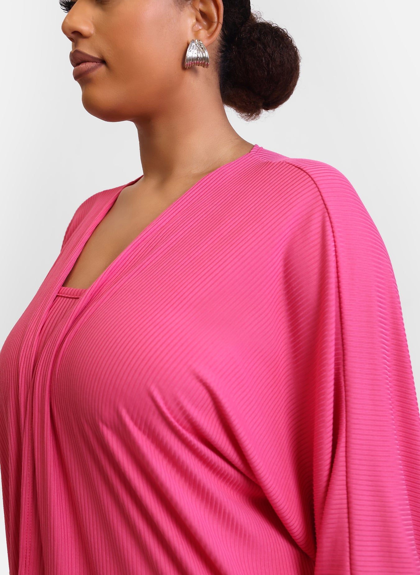 Perfect Ending Light Weight Ribbed Kimono - Bubblegum Pink