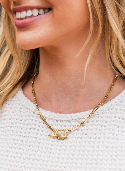 STEEL TOGGLE CHAIN NECKLACE