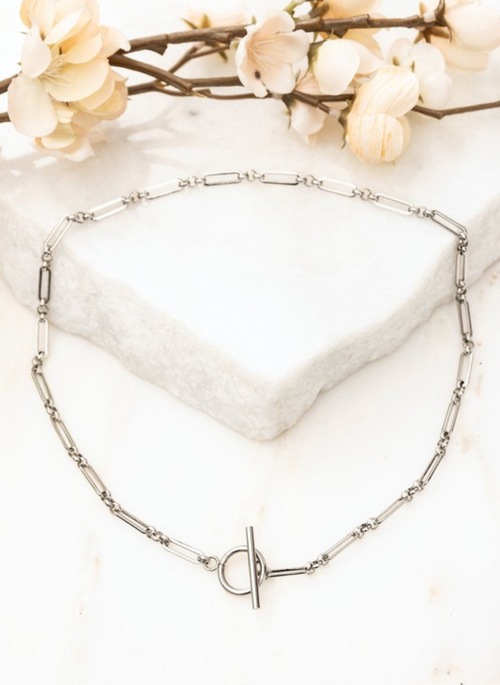STEEL TOGGLE CHAIN NECKLACE