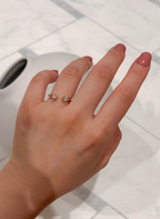 Twin Stone Adjustable Ring Gold