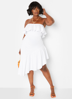 Ray of Sunshine Ruffled Sleeveless Dress - White