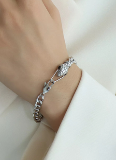 Titanium Steel Zircon Snake Bracelet