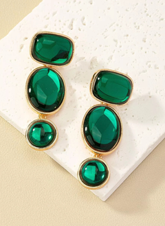 18K Gold-Plated Alloy Resin Drop Earrings