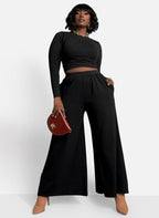 Essential Long Sleeve Crop Top & Pant Set