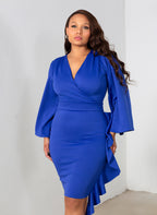 Sonnia Kimono Sleeve Ruffled Mini Dress