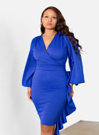 Sonnia Kimono Sleeve Ruffled Mini Dress