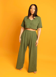 Tina Button Down Crop Top